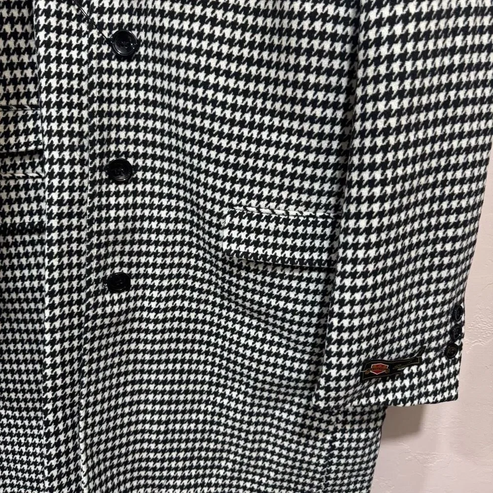 New Signature Collection Houndstooth Super 150’s High Twist Modern Fit Car Coat